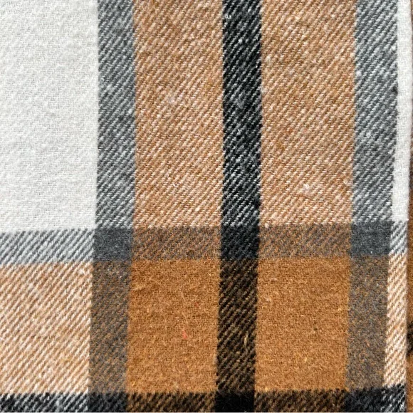 orange and white plaid shacket for fall, autumn, winter - Picture 7 of 10